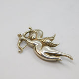 Sterling Silver Cupid Form Brooch Vintage c1970