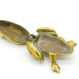 Victorian Cast Brass Novelty Frog Form Trinket or Snuff Box Antique c1860