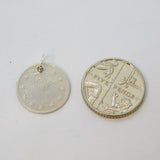 Sterling Silver 20th Century Egyptian Coin Charm Pendant Vintage c1970