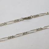 Sterling Silver Figaro Link Chain Necklace Vintage 1970s 54cm Length