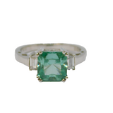 Sterling Silver Square Turquoise Paste Dress Ring Vintage c1970 Size N