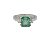 Sterling Silver Square Turquoise Paste Dress Ring Vintage c1970 Size N