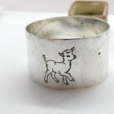 Silver Plated EPNS Lamb Christening Napkin Ring Antique c1930 Art Deco