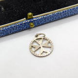 Sterling Silver Maltese Charm Pendant Vintage c1970