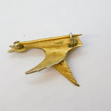 Sterling Silver Gilt Canada Goose Form Brooch Pin Antique c1930 Art Deco