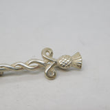 Scottish Sterling Silver Knot Pattern Small Kilt Brooch Vintage c1970