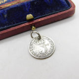 Sterling Silver Authentic 1909 Threepence Coin Charm Pendant