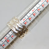 Sterling Silver Planished Textured Wide Band Studio Ring Vintage c1970 Size U