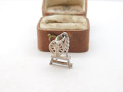 Sterling Silver Spinning Wheel Charm Pendant Vintage c1970