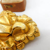 Large Victorian Rolled Gold Etruscan Style Sweetheart Brooch c1860 Antique