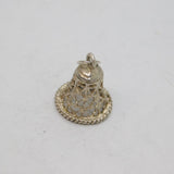 Sterling Silver Heart Pattern Filigree Bell Shape Charm Pendant Vintage c1970s