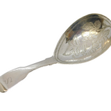 George III Sterling Silver Floral Bowl Tea Caddy Spoon Antique 1817 London