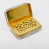 William IV Sterling Silver Swirl Pattern Vinaigrette Antique 1836 Birmingham