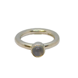 Sterling Silver Moonstone Cabochon Chunky Band Ring Vintage c1970 Size L 1/2