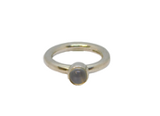 Sterling Silver Moonstone Cabochon Chunky Band Ring Vintage c1970 Size L 1/2