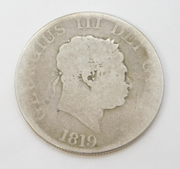 George III Silver Half Crown Coin Antique 1819 Fair Condition