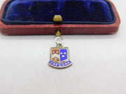 Sterling Silver & Enamel Cheddar Shield Charm Pendant Vintage c1970