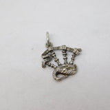 Sterling Silver Scottish Bagpipes Charm Pendant Vintage c1970