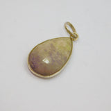 Sterling Silver Faceted Raw Amethyst Peardrop Charm Pendant Vintage c1970s