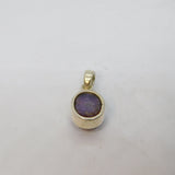 Sterling Silver Cabochon Star Ruby Oval Drop Charm Pendant Vintage c1970