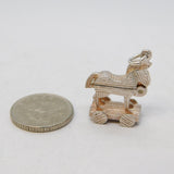 Sterling Silver Opening Trojan Horse Charm Pendant Vintage c1970s