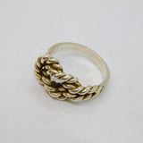 Sterling Silver Twisted Rope Knot Studio Band Ring Vintage c1970 Size O