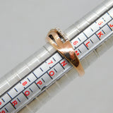 Rose- Gold On Sterling Silver Five Diamond Sash Ring Vintage c2000 Size M 1/2