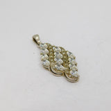 Sterling Silver Paste Set Art Deco Style Pendant Vintage c1970