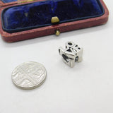 Sterling Silver Love Cube Charm Pendant Vintage c1970