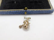 Sterling Silver Man Riding a Pennyfarthing Bicycle Charm Pendant Vintage c1970