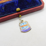 Sterling Silver and Enamel Skegness Travel Shield Charm Pendant Vintage c1970