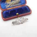 Victorian Sterling Silver 'Best Wishes' Sweetheart Brooch Antique c1880