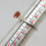 Sterling Silver Faceted Garnet Solitaire Dress Ring Vintage c1970 Size N 1/2