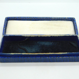 Antique Blue Faux Leather Long Jewellery Box Art Deco c1920