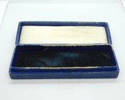 Antique Blue Faux Leather Long Jewellery Box Art Deco c1920