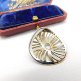 Sterling Silver & Floral Swirl Form Pendant Vintage c1970