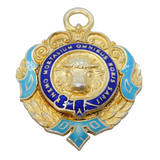 Sterling Silver & Enamel Masonic Fob Medal Vintag 1950 London