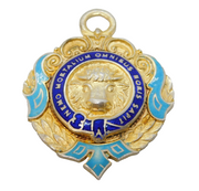 Sterling Silver & Enamel Masonic Fob Medal Vintag 1950 London