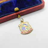 Sterling Silver and Enamel Beaulieu Travel Shield Charm Pendant Vintage c1970