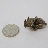 Sterling Silver Baby in the Cradle Charm Pendant Vintage c1970