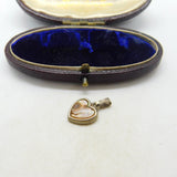 Sterling Silver and Abalone Love Heart Charm Pendant Vintage c1970