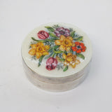 Boxed Sterling Silver & Floral Pattern Trinket Box Vintage 1979 Birmingham