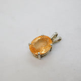 Sterling Silver Champagne Topaz Drop Charm Pendant Vintage c1970s