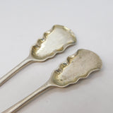 George III Pair of Sterling Silver Salt Shovel Spoons Antique c1760s London