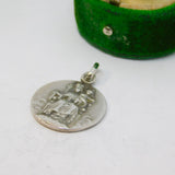 Silver Plated Lourdes Two-Sided Souvenir Religious Pendant Vintage c1970