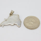 Sterling Silver Baltic Amber Set National Outline Charm Pendant Vintage c1970