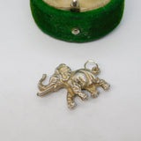 Sterling Silver Trunk Up Elephant Charm Pendant Vintage c1970