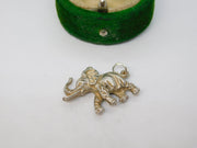 Sterling Silver Trunk Up Elephant Charm Pendant Vintage c1970