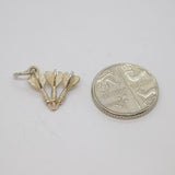 Sterling Silver Set Of Darts Charm Pendant Vintage c1970