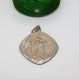 Sterling Silver 'St Christopher Protect Us' Charm Pendant Vintage c1970